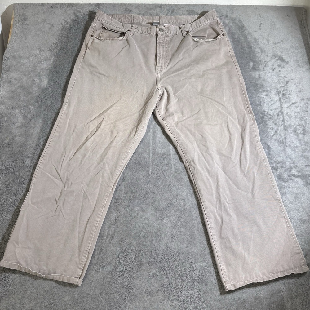 Lucky Brand Dungarees Men Size 40 Beige Classic Fit 100% Cotton Relaxed Workwear